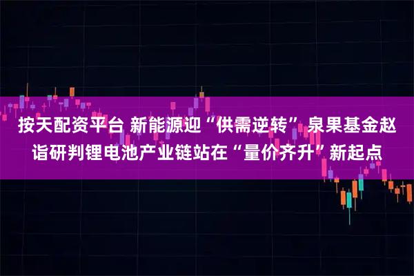 按天配资平台 新能源迎“供需逆转” 泉果基金赵诣研判锂电池产业链站在“量价齐升”新起点